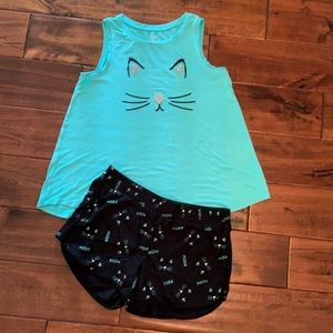Justice 2pc. Meow Short Set